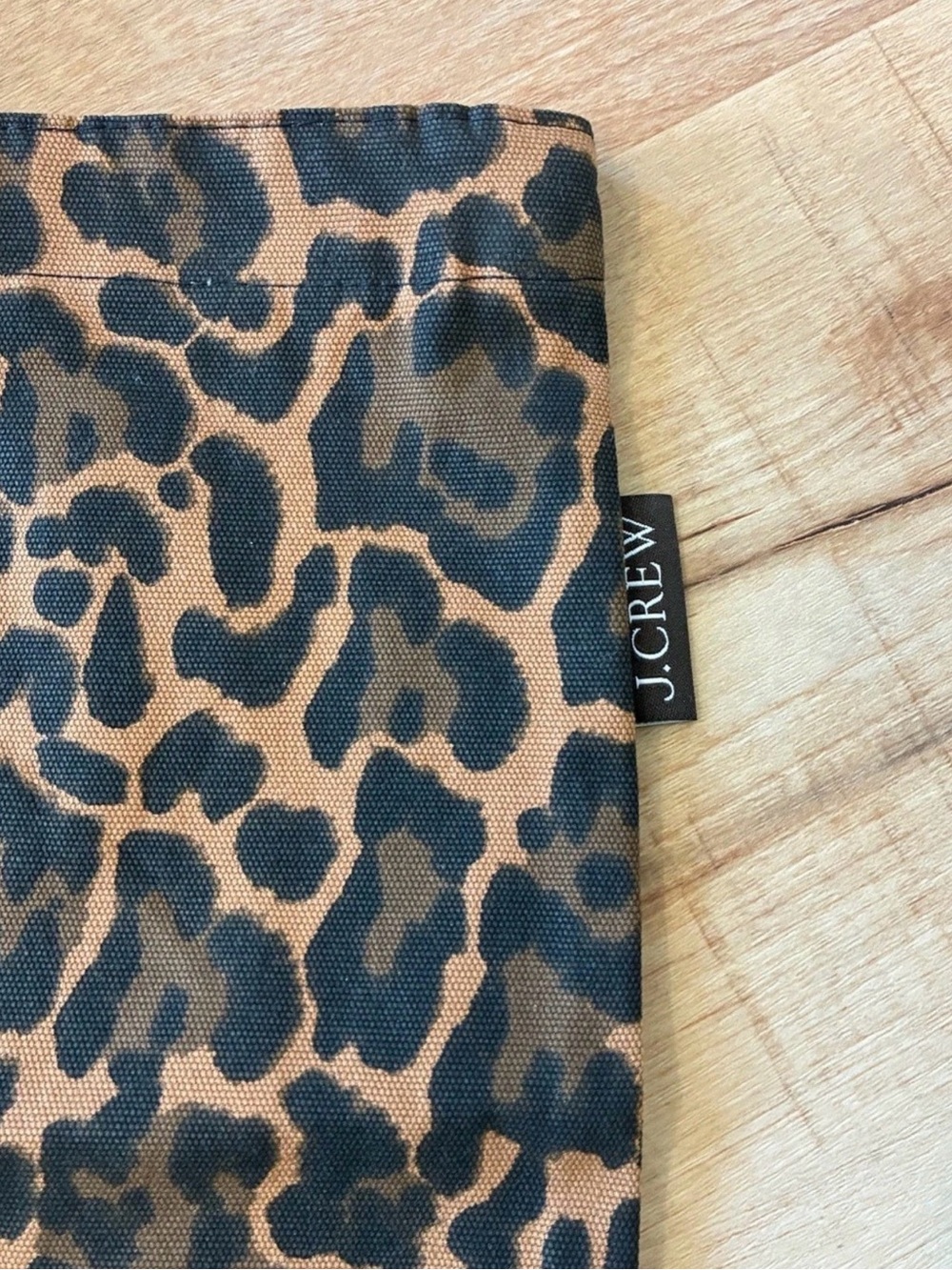 J. J Crew Reusable Everyday Leopard Print Canvas Tote Bag Shopping - Picture 2 of 2